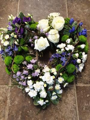 Blue & White Woodland Heart