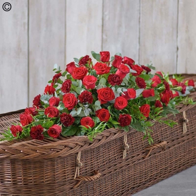 Rose and Carnation Casket Spray