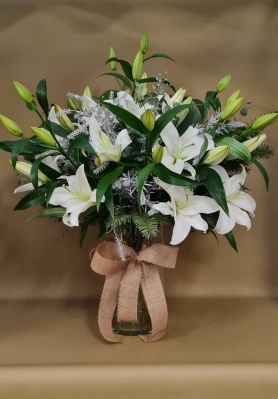 Christmas lily vase