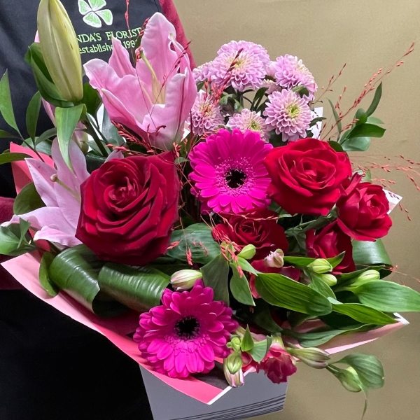 Crimson Kiss hand tied bouquet
