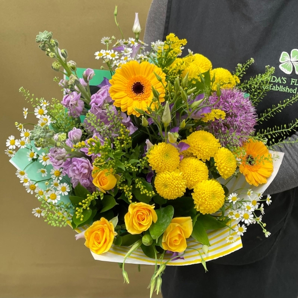 Mellow yellow hand tied bouquet