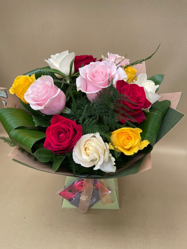 Mixed rose hand tied