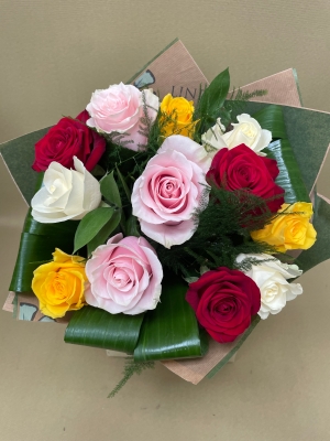 Mixed rose hand tied