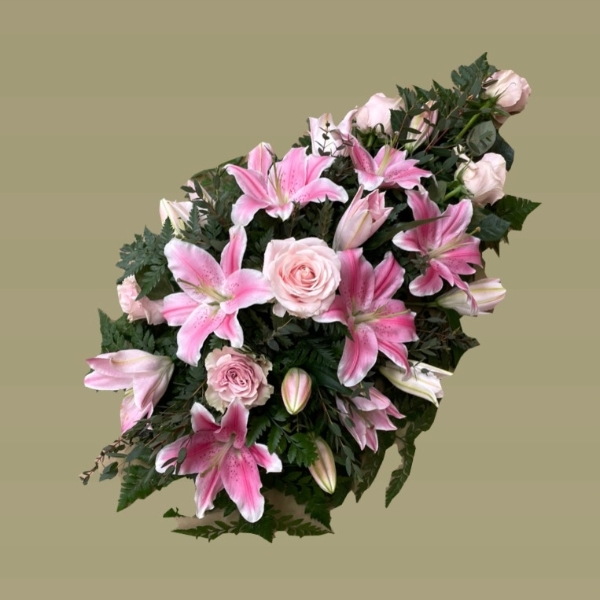 Pretty pink rose and lily spray