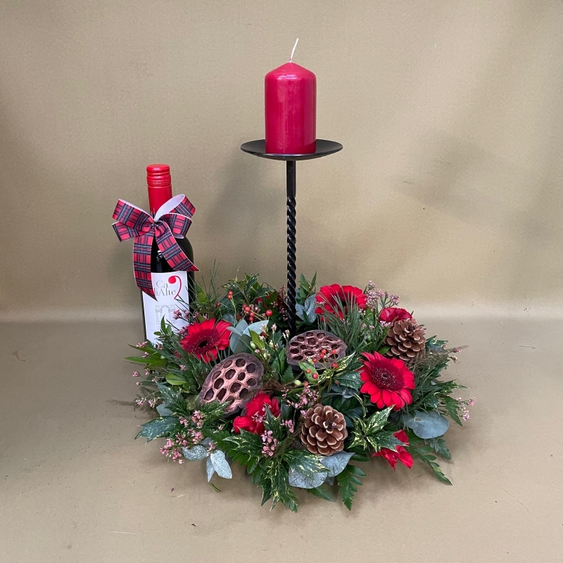 Woodland Candle wreath arrangement