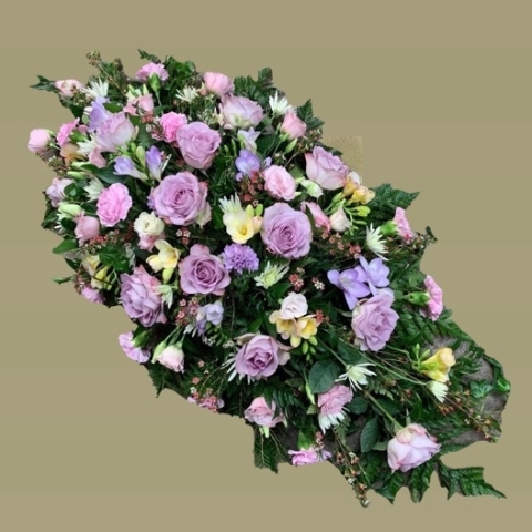 Delicate lilac Casket spray 3ft