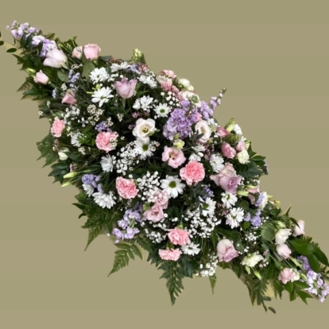 Sweet sunset casket spray 3.5ft