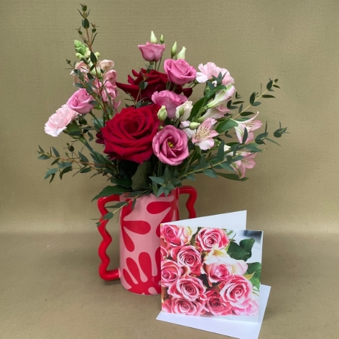 Tickle me pink with large card