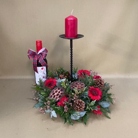 Woodland Candle wreath arrangement