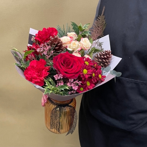 Woodland Christmas vase