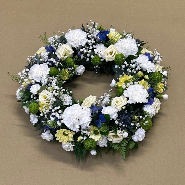 Touch of blue wreath