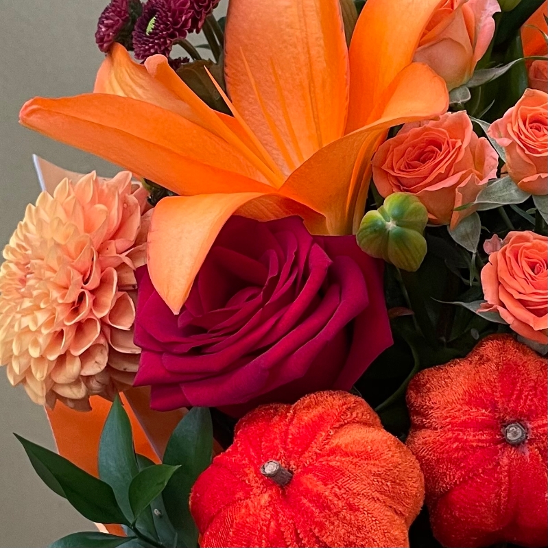 Pumpkin patch hand tied bouquet