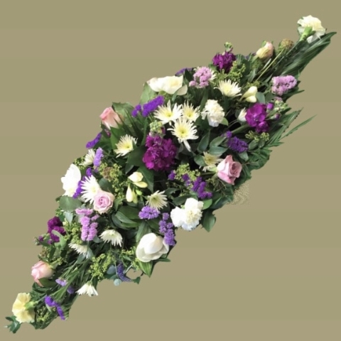 Essence of violets casket spray