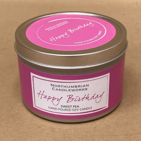 Happy birthday sweet pea candle