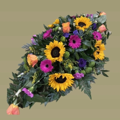 Bright medley Casket spray