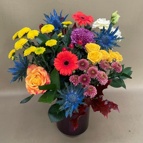 Burgundy dusk vase arrangement